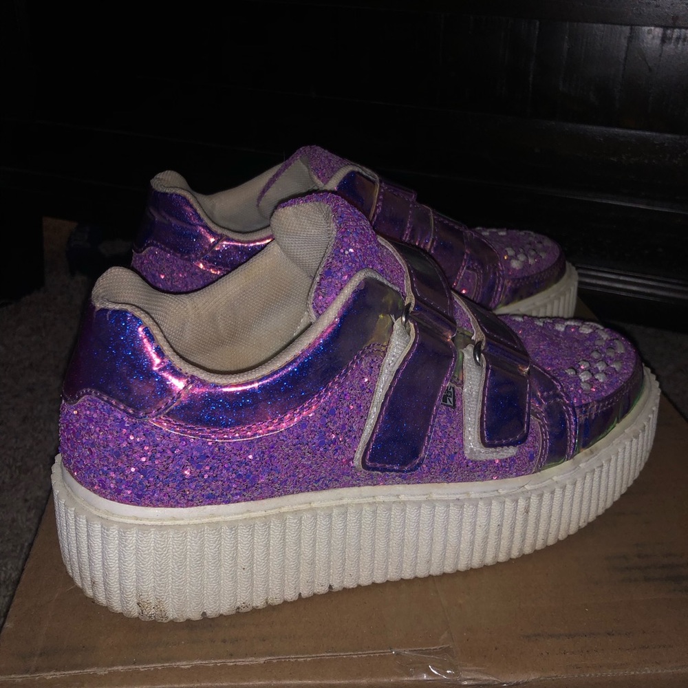 Tuk Pink Glitter Platform Creepers Gem